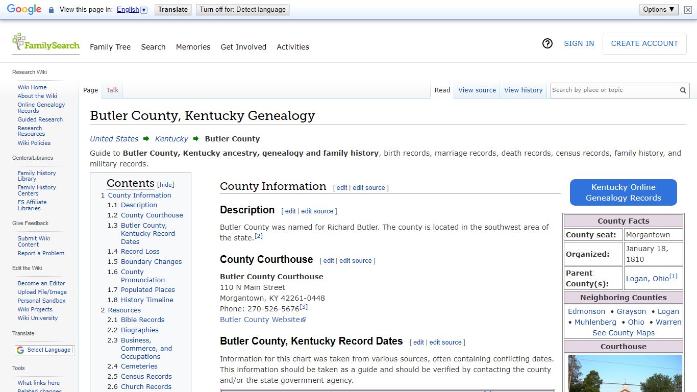 Butler County, Kentucky Genealogy • FamilySearch